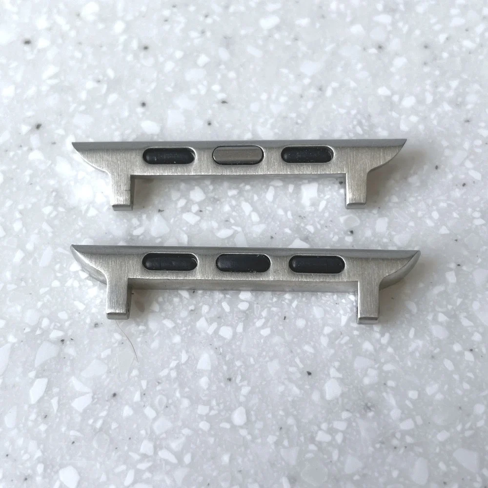 Silver Stainless Steel Apple Watch Band Adapter Connector Lugs 38mm 40mm 41mm